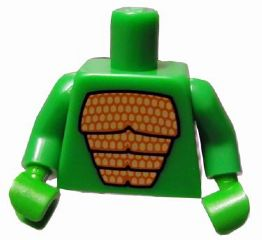 Torso Scales Pattern (Lizard Costume) / Bright Green Arms / Bright Green Hands