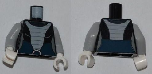 Torso SW Light Bluish Gray Armor Bib Pattern (Asajj Ventress 7957) / Light Bluish Gray Arms / White Hands