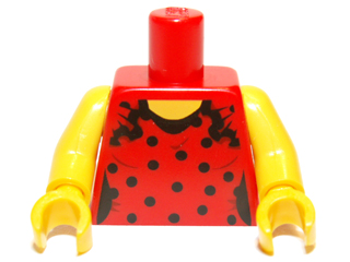 Torso Female Bodice with Black Dots Pattern / Yellow Arms / Yellow Hands