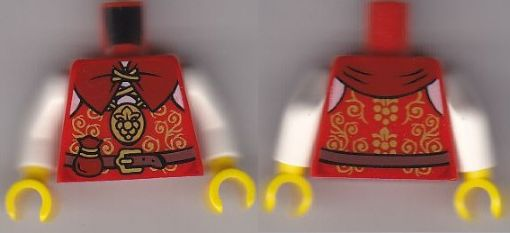 Torso Castle Kingdoms Gold Trimmed Vest with Purse and Belt Pattern / White Arms / Yellow Hands