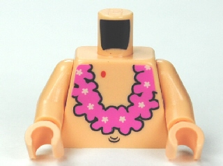 Torso SpongeBob with Navel and Pink Lei Pattern / Light Nougat Arms / Light Nougat Hands