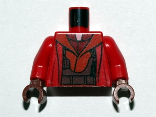 Torso SW Naboo Fighter Jacket with Sand Red Harness Pattern / Red Arms / Reddish Brown Hands