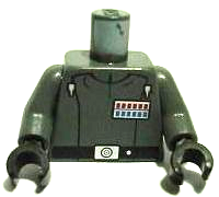 Torso SW Imperial Officer 4 (Admiral Piett) Pattern / Dark Bluish Gray Arms / Black Hands