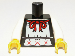 Torso White Apron with Red Ribbon Pattern / White Arms / Yellow Hands