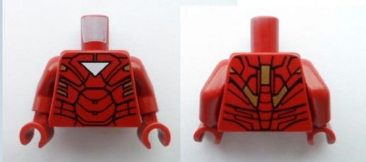 Torso Armor with White Triangle Pattern / Dark Red Arms / Dark Red Hands