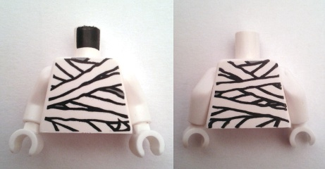 Torso Mummy Wrappings Glow In Dark Pattern / White Arms / White Hands