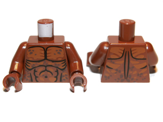 Torso LotR Muscles Outline Pattern (Lurtz) / Reddish Brown Arms / Reddish Brown Hands
