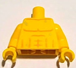 Torso Bare Chest with Muscles Outline and Drops of Sweat Pattern / Yellow Arms / Yellow Hands