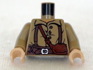 Torso LotR Shirt with Brown Belt Pattern (Samwise) / Dark Tan Arms / Light Nougat Hands