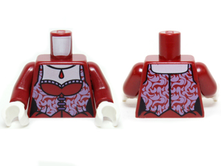 Torso Monster Fighters Female Corset with Lavender Trim and Dark Red Pendant Pattern / Dark Red Arms / White Hands