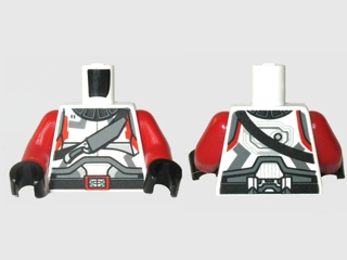 Torso SW Armor Republic Trooper (Old Republic) with Knife Pattern / Red Arms / Black Hands
