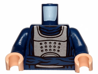 Torso Armor Flat Silver with Waist Sash Pattern (SW Bib Fortuna) / Dark Blue Arms / Light Nougat Hands