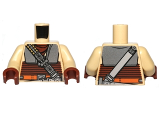 Torso Armor Plates, Reddish Brown Waist Sash and Ammunition Belt Pattern (SW Boushh) / Tan Arms / Reddish Brown Hands