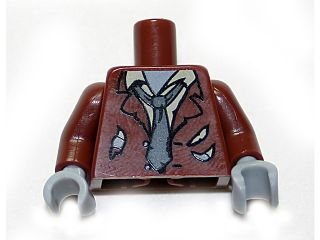 Torso Ripped Suit Jacket, Tan Shirt and Dark Bluish Gray Tie Pattern / Reddish Brown Arms / Light Bluish Gray Hands