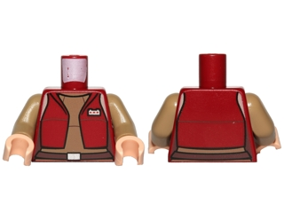 Torso SW Female Dark Red Vest and Dark Tan Top Pattern (Senator Amidala) / Dark Tan Arms / Light Nougat Hands