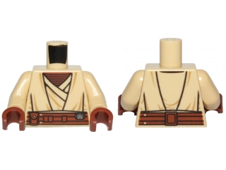 Torso SW Jedi Robe, Reddish Brown Undershirt and Belt Pattern (SW Agen Kolar) / Tan Arms / Reddish Brown Hands