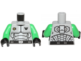 Torso Galaxy Squad Armor with Number 30 on Back Pattern / Bright Green Arms / Black Hands