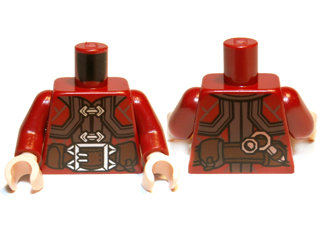 Torso LotR Jacket with Silver Clasps and Large Belt Buckle Pattern / Dark Red Arms / Light Nougat Hands