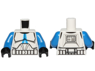 Torso SW Armor Clone Trooper with Blue 501st Legion Markings Pattern (Clone Wars) / Blue Arms / Black Hands