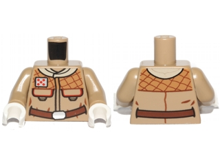 Torso SW Hoth Rebel Jacket with Pockets and Brown Belt Pattern / Dark Tan Arms / White Hands