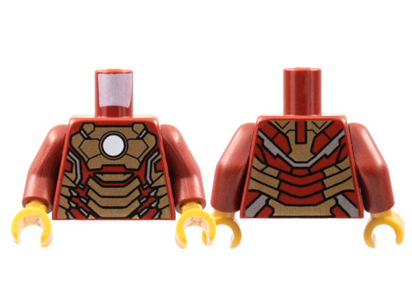 Torso Armor with White Circle and Gold Plates (Mark 42) Pattern / Dark Red Arms / Pearl Gold Hands