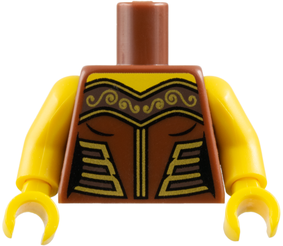 Torso Female Armor with Gold Decorations Pattern / Yellow Arms / Yellow Hands