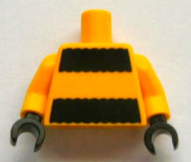 Torso Black Thick Stripes Pattern / Bright Light Orange Arms / Black Hands