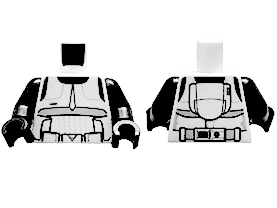 Torso SW Detailed Armor Scout Trooper Pattern / Black Arms / Black Hands