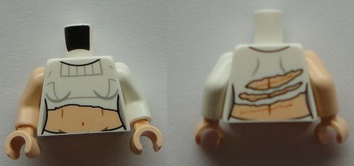 Torso SW Female Torn Shirt Pattern / White Arm Left / Light Nougat Arm Right / Light Nougat Hands