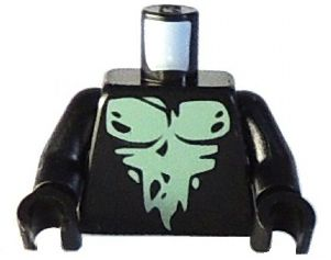 Torso LotR Bare Chest with White Muscles Pattern (Necromancer of Dol Guldur) / Black Arms / Black Hands