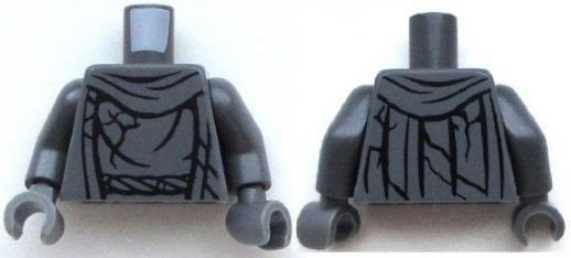 Torso Robe with Cracks Pattern (Statue at Dol Guldur) / Dark Bluish Gray Arms / Dark Bluish Gray Hands