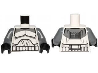 Torso SW Armor Clone Trooper with Dark Bluish Gray Markings Pattern / Dark Bluish Gray Arms / Black Hands