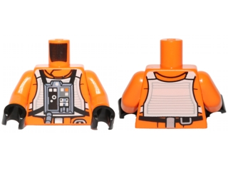 Torso SW Rebel Pilot with Black Belt with Buckle on Back Pattern / Orange Arms / Black Hands