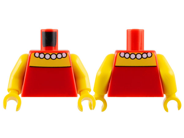 Torso Simpsons Strapless Dress, White Beaded Necklace, Yellow Neck and Shoulders Pattern / Yellow Arms / Yellow Hands