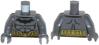 Torso Batman Logo with Muscles and Gold Belt Pattern / Dark Bluish Gray Arms / Dark Bluish Gray Hands