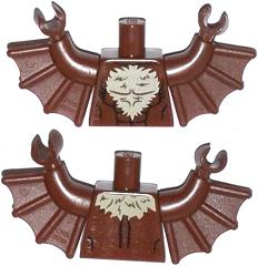 Torso Batman Bat with Tan Fur Pattern / Reddish Brown Arms with Wings / Reddish Brown Hands