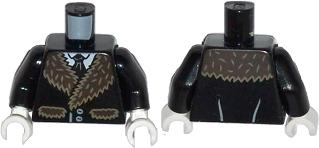 Torso Batman Coat with Dark Tan Fur Trim, White Shirt and Black Tie Pattern / Black Arms / White Hands