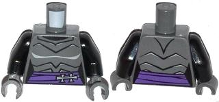 Torso Female Armor with Dark Purple Belt with Gray Clasp Pattern / Black Arms / Dark Bluish Gray Hands