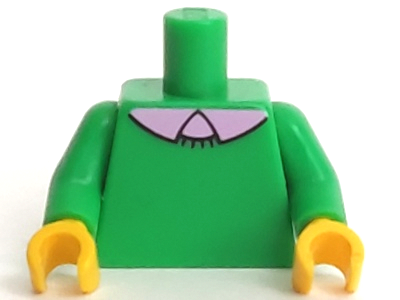 Torso Simpsons Crew Neck Sweater over Bright Pink Shirt with Collar Pattern / Bright Green Arms / Yellow Hands