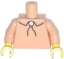 Torso Simpsons Shirt with String (Bolo) Tie Pattern / Light Nougat Arms / Yellow Hands