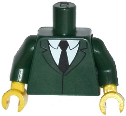 Torso Simpsons Jacket, White Shirt and Black Tie Pattern / Dark Green Arms / Yellow Hands