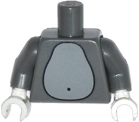 Torso Simpsons with Light Bluish Gray Stomach Pattern / Dark Bluish Gray Arms / White Hands