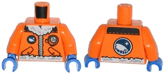 Torso Arctic Explorer Logo with Zipper and White Fur Trim Pattern / Orange Arms / Blue Hands
