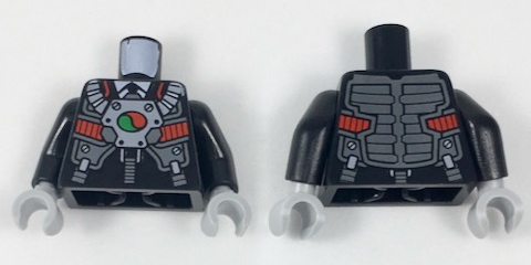 Torso Business Suit and Tie with Breathing Apparatus and Octan Logo Pattern / Black Arms / Light Bluish Gray Hands