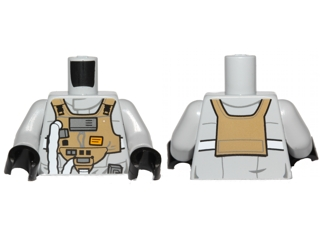 Torso SW Rebel B-wing Pilot with Dark Tan Front Panel with Breathing Apparatus Pattern / Light Bluish Gray Arms / Black Hands