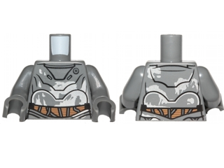 Torso SW RA-7 with Peeling Paint Pattern / Dark Bluish Gray Arms / Dark Bluish Gray Hands