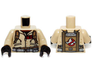 Torso Ghostbusters Jumpsuit with 'W.Z.' ID Badge and 'Winston' on Reverse Pattern / Tan Arms / Black Hands