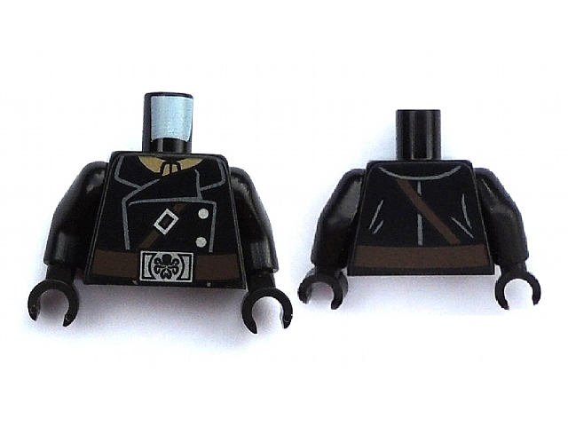 Torso Jacket with Brown Strap and Silver Buttons and Belt Buckle with Hydra Logo Pattern / Black Arms / Black Hands