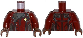 Torso Jacket with Silver Side Buttons and Gold Badge Pattern / Dark Red Arms / Reddish Brown Hands