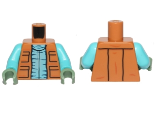 Torso SW Vest with Pockets and Medium Blue Shirt Pattern / Medium Azure Arms / Sand Green Hands